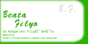 beata filyo business card